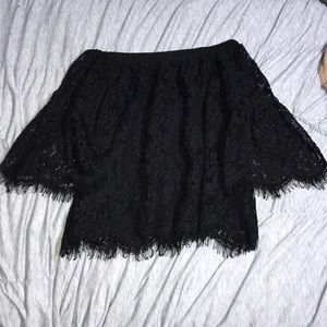 Black, lace top